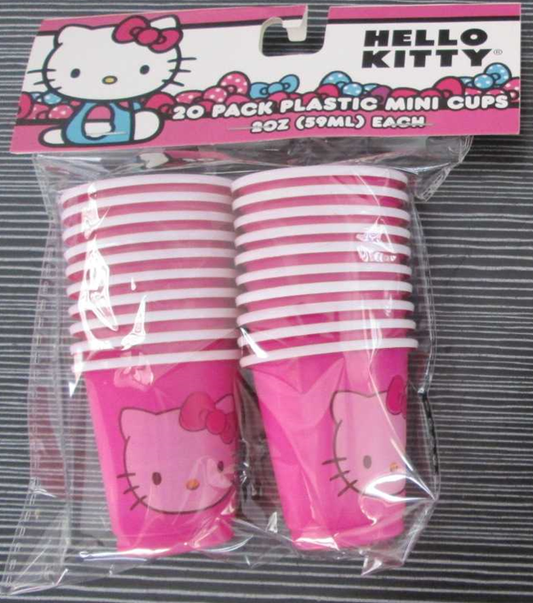 Hello Kitty Face 20ct 2oz Mini Plastic Party Cup Set